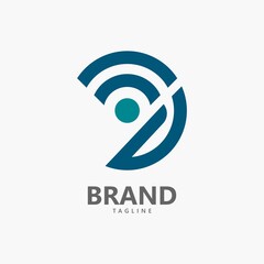 Obraz premium LETTER D NETWORK INTERNET LOGO VECTOR TEMPLATE
