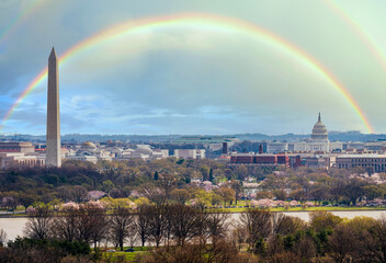 Huge rainbow over Washington, DC, USA