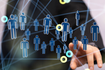 network people silhouettes network team.