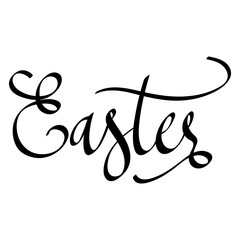 Easter Hand drawn calligraphy and brush pen lettering in the happy Easter day
