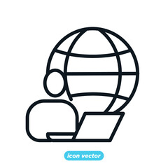 Work from home icon template color editable. business online job symbol vector illustration for graphic and web design.