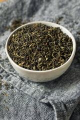 Dry Green Organic Tea Leaves