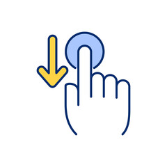 Application usability RGB color icon. Quality user experience. Software feature testing. Application design with touch control. Work project management with technology. Isolated vector illustration