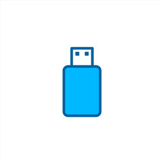 Flashdisk icon in blue color style