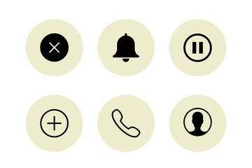 Media and communication icon person add icon call sign phone vector. 