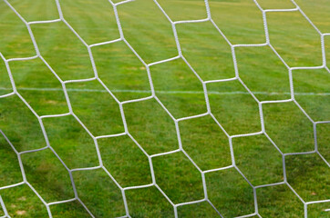  net of a soccer goal with isohedral pattern