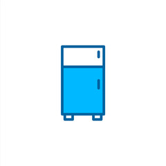 Refrigerator icon in blue color style