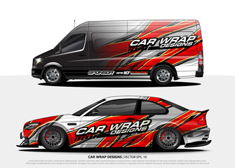 rally car livery design vector. abstract race style background for vehicle vinyl sticker wrap
