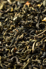 Dry Green Organic Tea Leaves