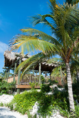 Fototapeta na wymiar Grand Turk Island Tourist Beach Wooden Structure