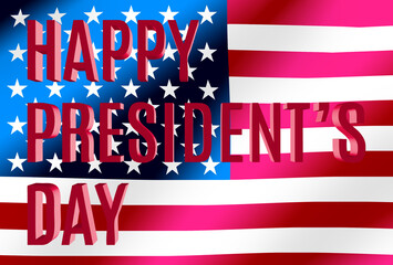 Postcard for the holiday of the President's Day with the image of the flag of America