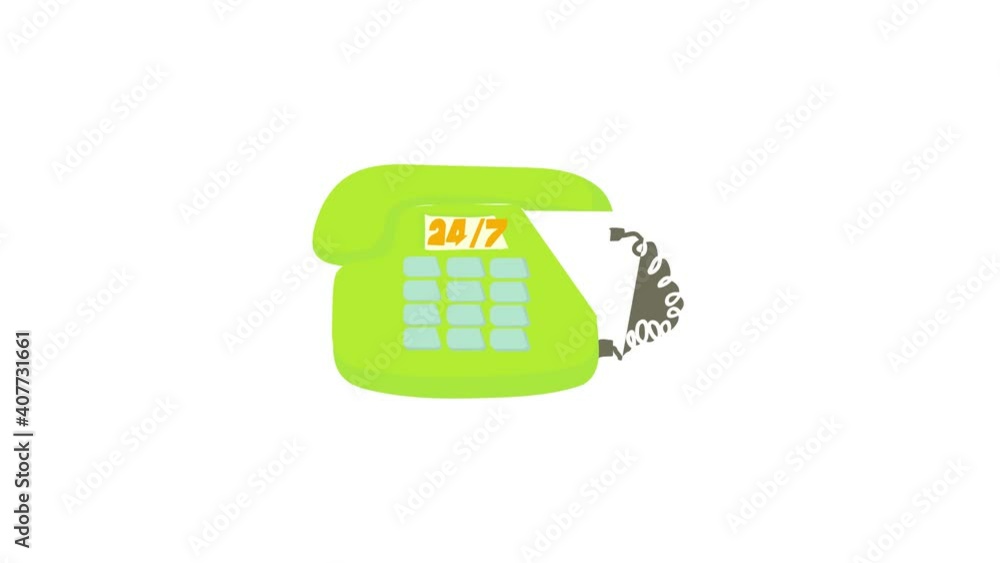 Poster call service icon animation best object on white background