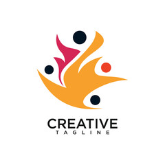 people group logo. creative design vector 
