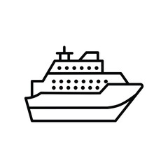 Fototapeta premium Sea ship isolated illustration line icon