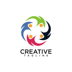 people group logo. creative design vector 