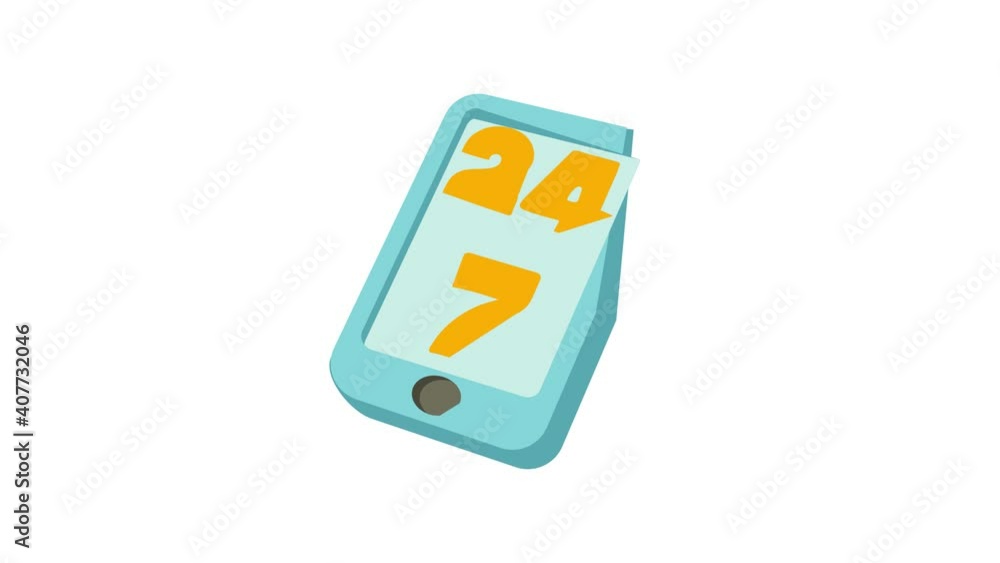 Aufkleber 24 hours call center icon animation best object on white background