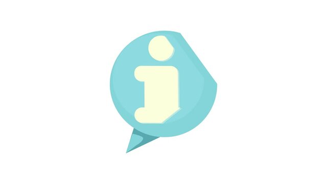 Information speach buble icon animation best object on white background