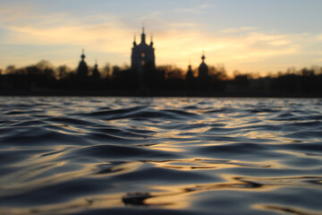 Fototapeta premium Beautiful sunset in Saint Petersburg