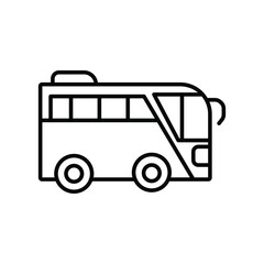 Bus trip school transportation line icon