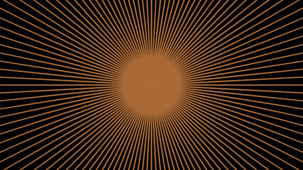 Orange sun and light lines pattern background