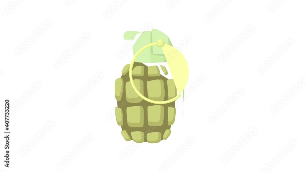 Poster hand grenade icon animation best object on white background