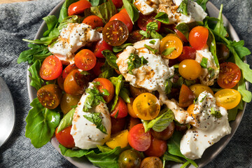 Homemade Healthy Burrata Cheese Tomato Salad