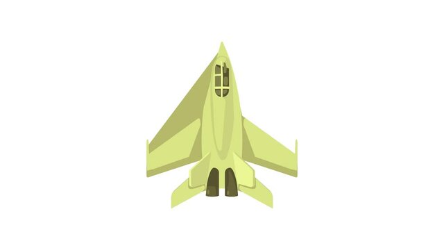 Military jet icon animation best object on white background