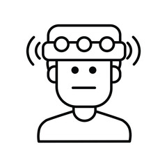Mind Control technology line icon