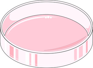 Pink colored petri dish used in microbiology culture