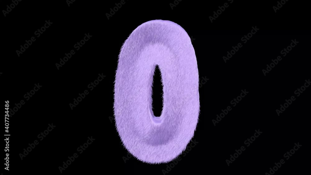 Fototapete english number made from mink fur. there is animation and alpha mask.font-rf krabuler.the animation 