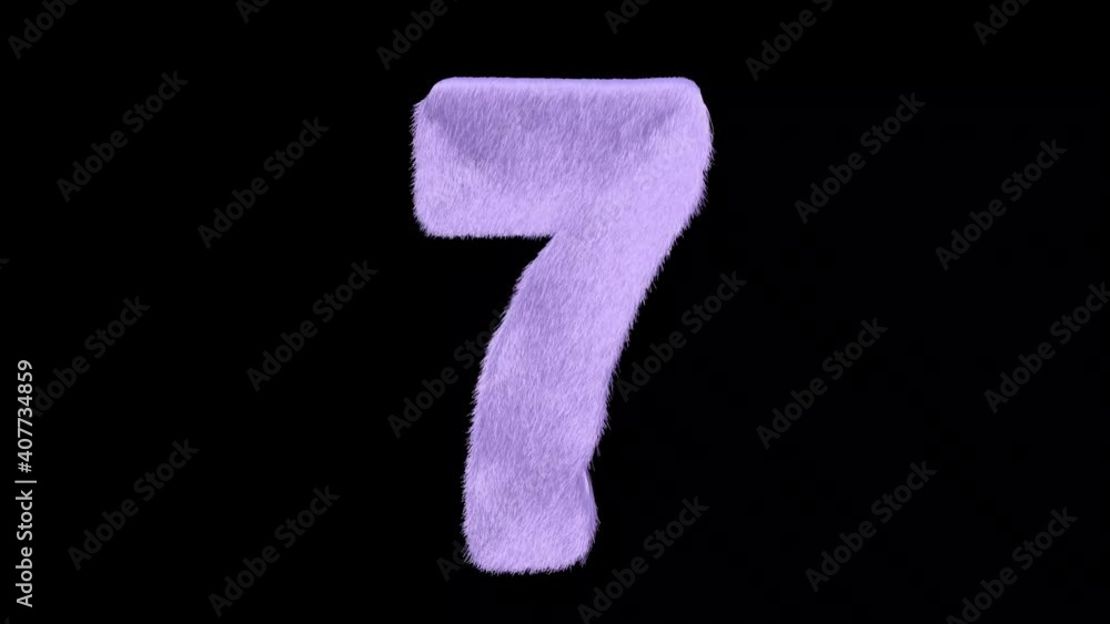 Fototapete english number made from mink fur. there is animation and alpha mask.font-rf krabuler.the animation 