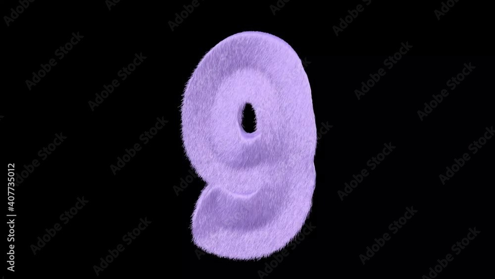 Fototapete english number made from mink fur. there is animation and alpha mask.font-rf krabuler.the animation 