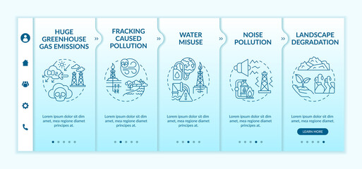 Fossil-free world onboarding vector template. Responsive mobile website with icons. Dioxine pollution. Webpage walkthrough 5 step screens. Environmental responsibility. RGB color concept