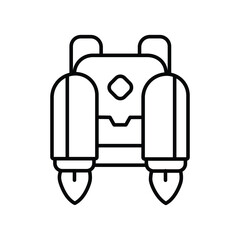 Illustration of a jetpack line icon