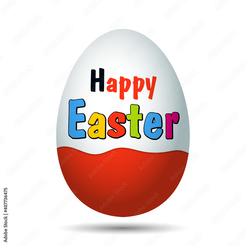 Canvas Prints template happy easter egg. egg with happy easter text. vector illustration