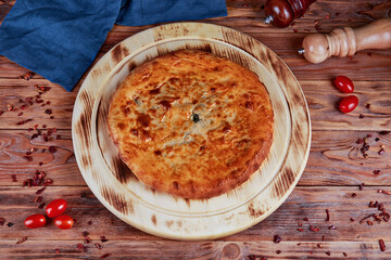 Khachapuri with cheese, traditional Georgian cuisine