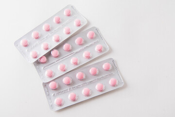 medicines on a white background