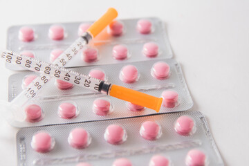 medicines on a white background