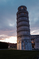 Pisa tower during sunset in Italy