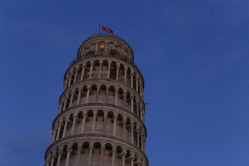 Fototapeta na wymiar Pisa Tower in Italy, in the municipality of Pisa, during sunset
