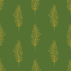 Tiny golden leaf seamless pattern cloth design.