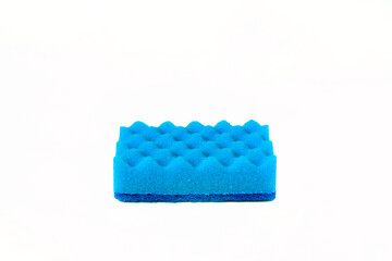 Colored dish washing sponges on an isolated white background