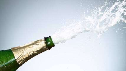 Opening a bottle of champagne.