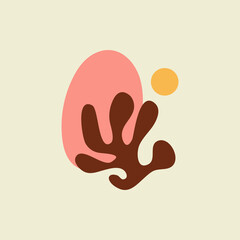 Modern art abstract floral composition. Contemporary design. Vector illustration