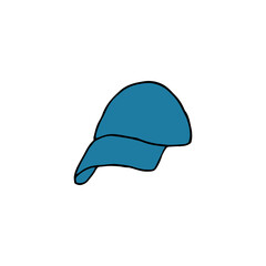 Doodle Cap. hand drawn of a Cap isolated on a white background. Vector illustration sticker, icon, design element