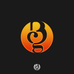 B, G, BG Letter Logo Business professional logo template