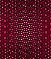 Stars and circles on a red background