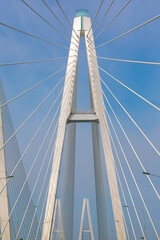 Cable stayed bridge on outskirts of St.Petersburg, Russia
