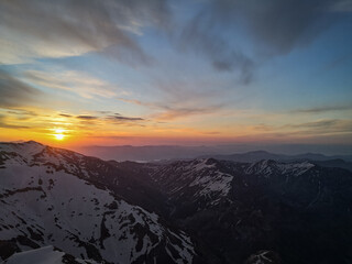 Naklejka na ściany i meble sunset in the mountains