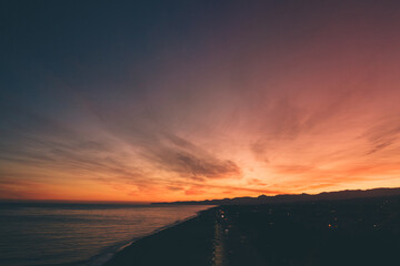 Locri vista aerea al tramonto, Calabria,.